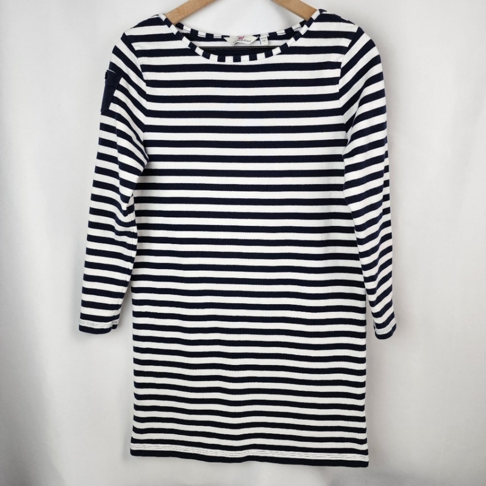 Vineyard Vines Women's Navy and White Stripe Nautical Preppy Knit Dress Size XS